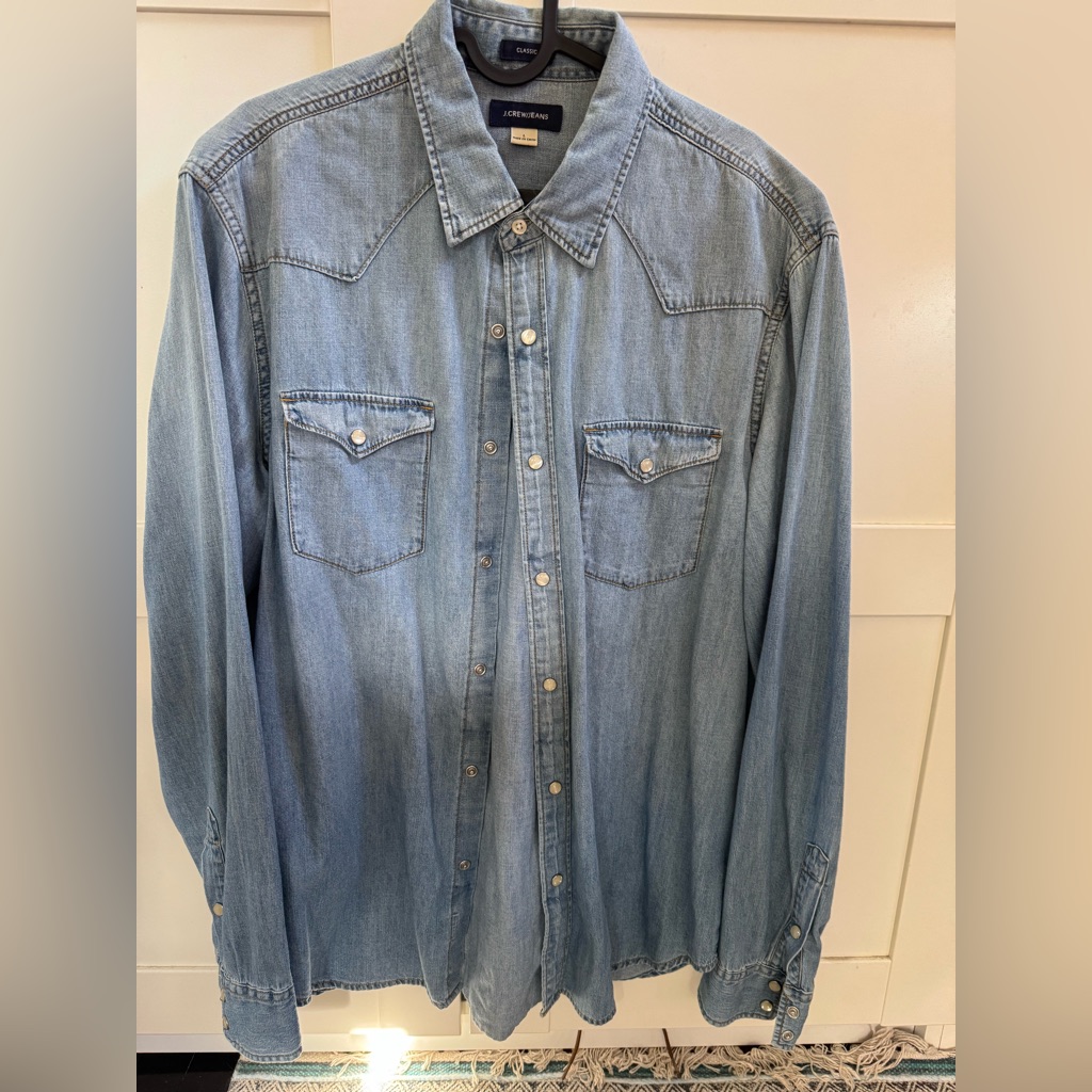 J. Crew Classic Snap Button Down Shirt
